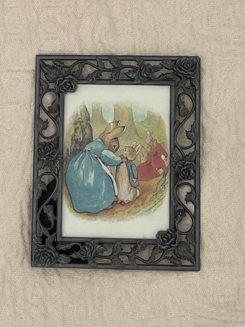 Floral frame with Peter Rabbit print